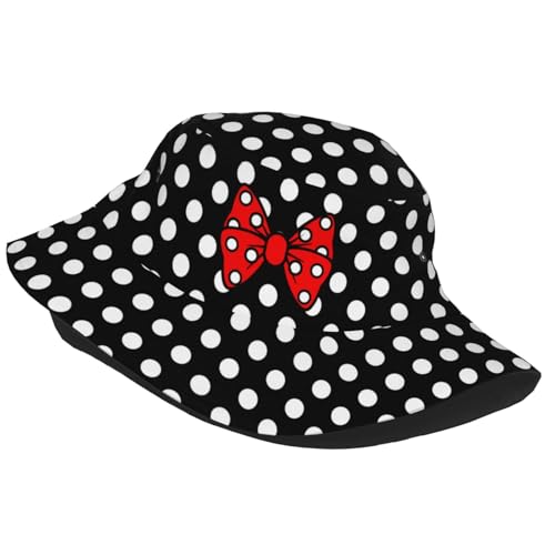 Trendy Bucket Hat - Comfortable Packable Sun Beach Hat for Women Men, Perfect for Outdoor Activities Travel Hiking - color: Black and White Polka Dot