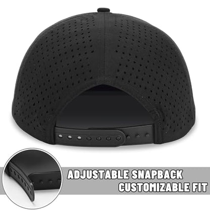American Flag Baseball Cap, Flat Bill Brim Hat for Men Women, Patriotic Mesh Snapback Hats - color: Black & Red