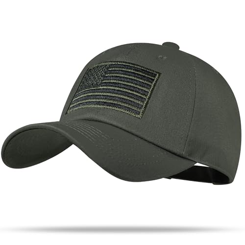 American Flag Hat, Adjustable Fit USA Baseball Cap for Men Women, Dad Hats, Outdoor Ball Caps for Casual Wear - color: Olive