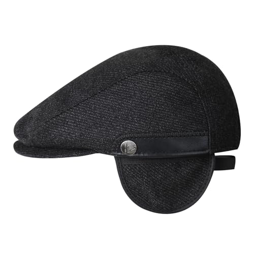 Sumolux Mens Newsboy Hat Flat Cap Gatsby Lvy Irish Hats Driving Cabbie - color: B Dark Grey