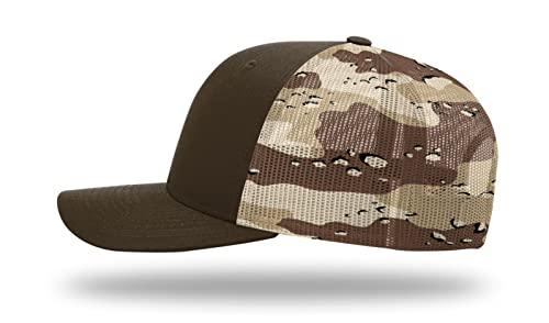 Richardson 112 Classic Six-Panel Adjustable Snapback Trucker Cap - color: Brown/Desert Camo