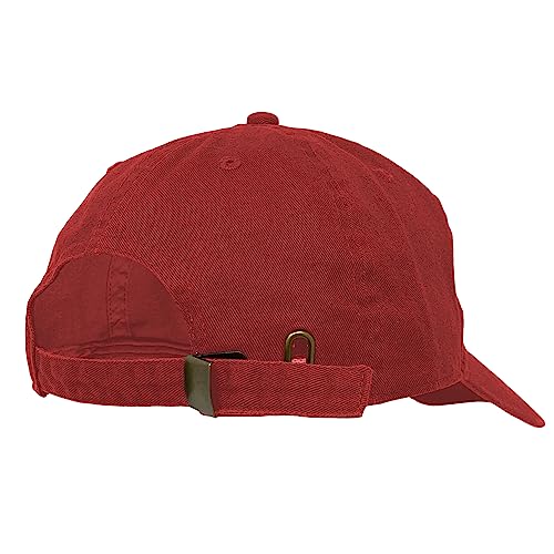 Glory Max 100% Cotton Baseball Cap Classic Plain Low Profile Golf Dad Hat Buckle Adjustable - color: Red
