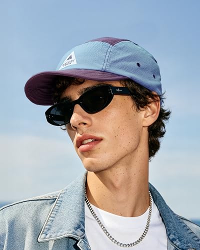 Clakllie Quick Dry Short Brim Cap for Men Lightweight 5 Panel Running Hat Water-Repellent Baseball Cap Outdoor Hiking Hat - color: Bs265p07-purple