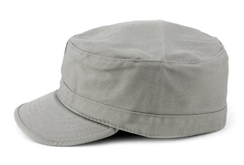 NYFASHION101 Fashionable Solid Color Unisex Fitted Army Military Cadet Cap - color: Gray, size: Small