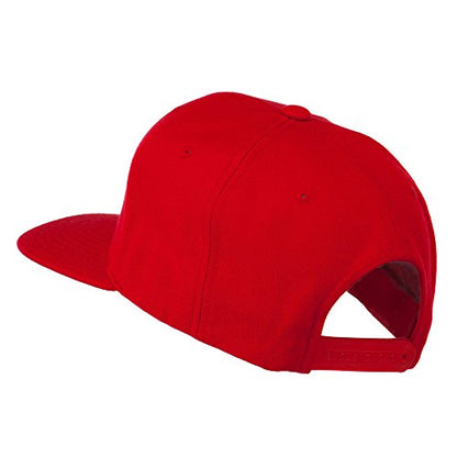 Old English K Embroidered Flat Bill Cap - color: Red