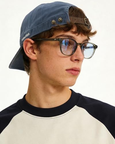 CLAPE Short Brim Baseball Cap for Men, Cotton Adjustable Travel Hat - color: Clsb06-washed Blue