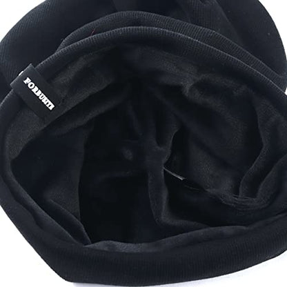 VECRY Mens Slouchy Beanie Knit Skull Cap Long Baggy Hip-hop Winter Summer Hat B305 - color: Solid Black, size: Large