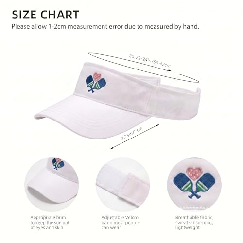 Embroidered Adjustable Sun Visor for Women Men Outdoor Golf Tennis - color: Pickleball Navy