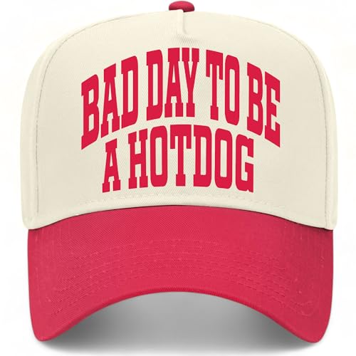 Bad Day to Be A Hotdog Collegiate Hat - color: Red/Natural