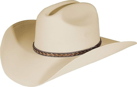 Mrlahat Western Cowboy & Cowgirl Hat Wide Brim Front Pinch Style - color: Cream, size: Small-Medium