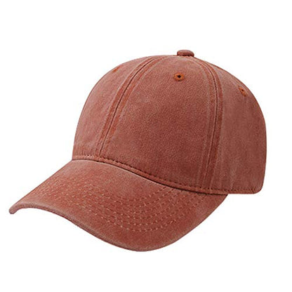 TOPTIE Washed Cotton Dad Baseball Cap - Low Profile Adjustable Hat - color: Orange