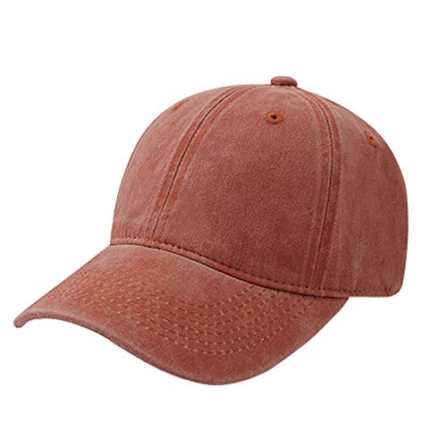 TOPTIE Washed Cotton Dad Baseball Cap - Low Profile Adjustable Hat - color: Orange