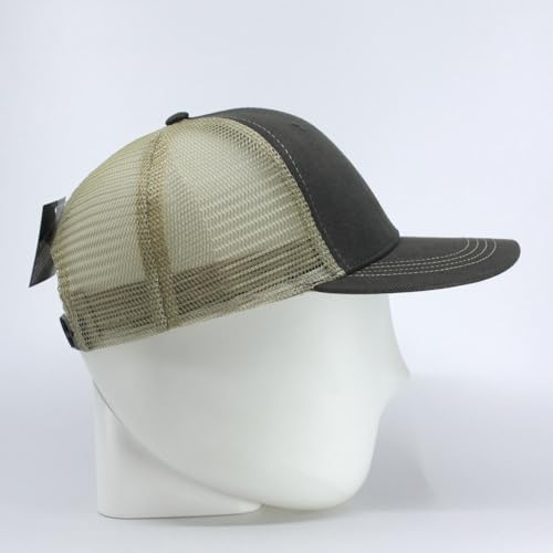 Heavy Washed Coated Canvas Wax-Look Adjustable Low Profile Men Women Baseball Cap - color: Dark Olive Green/Olive Green