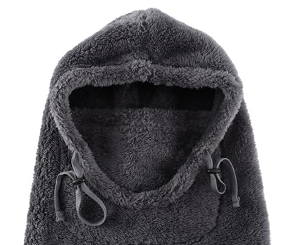 Connectyle Balaclava Hood Winter Hat for Men & Women Windproof One-Piece Fleece Hooded Scarf Ski Mask Cold Weather Hat - color: Dark Grey
