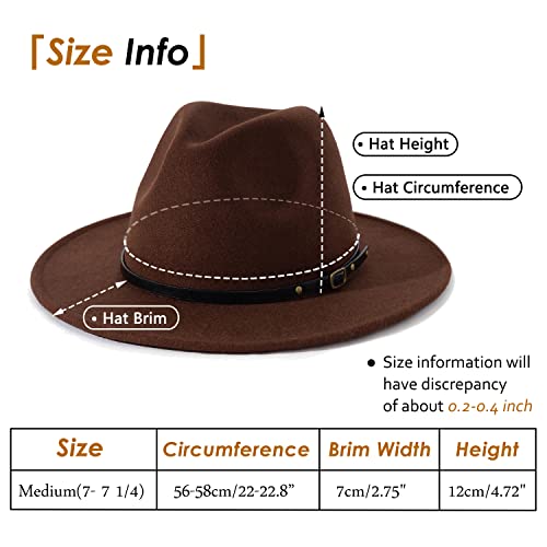 Lisianthus Women Belt Buckle Fedora Hat - color: Coffee