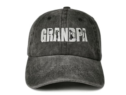Embroidered Baseball Caps for Men and Women - color: Golfing Grandpa (Washed Black)