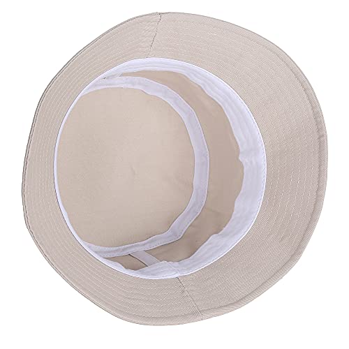 Umeepar Unisex 2 Pack Cotton Bucket Hat Packable Sun Hat for Men Women - color: 2 Pack Beige