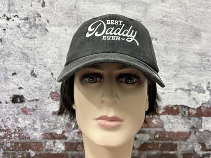 Hepandy Embroidered Baseball Caps for Grandpa Grandma Mom Dad Papa Nana - color: Best Daddy Ever (Washed Black)