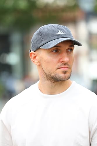 Dad Hat Baseball Cap Unisex Outdoor Unstructured Washed Soft Cotton Mountain Hat - color: Mountain, Black+grey