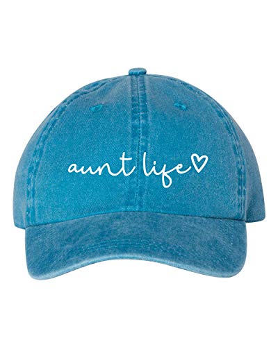 Aunt Life Script Heart Dad Hat Baseball Cap Adjustable New - color: Turquoise Pigment