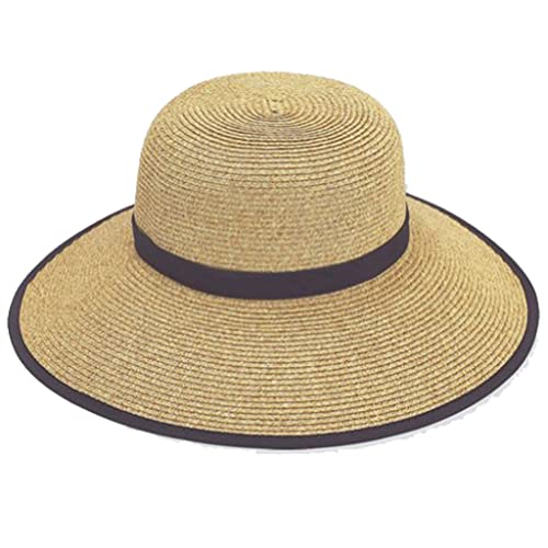 Sun 'N' Sand French Laundry Straw Sun Hats for Women - Backless, Foldable, and Packable Hat - Beach Hat for Women - 4" Brim - color: Brown