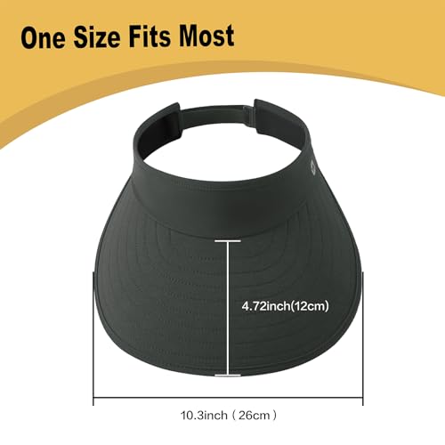 WANDER Sun Visor Hat Wide Brim Packable Large Beach Cap for Women - color: Dark Grey