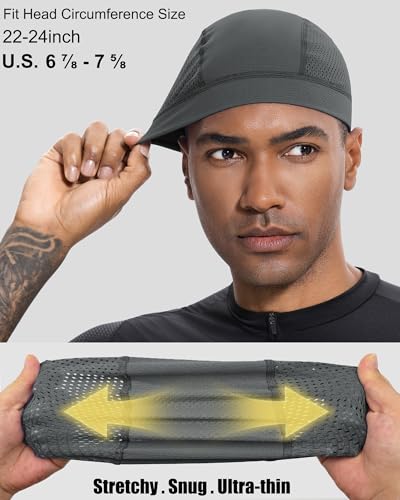 3PCS Cooling Breathable Skull Cap for Men Women Helmet Liner Caps - color: 3pcs(black+white+dark Grey)