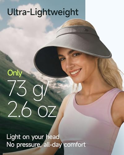 BENEUNDER Wide Brim Sun Hat for Women UPF50+ UV Protection Side Face Coverage Rollable Packable Beach Travel Vacation - color: Grey