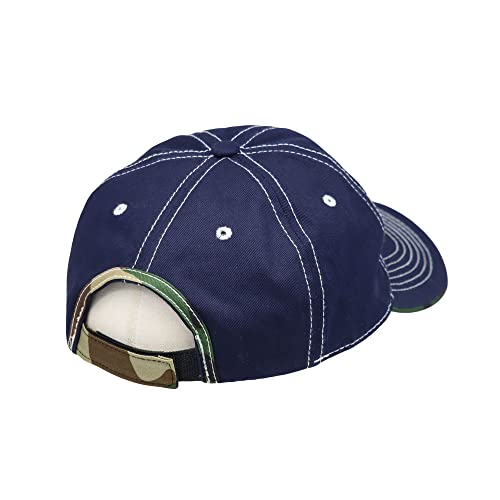 WITHMOONS Cotton Fishing Hat Fish Bone Embroidery Trucker Dad Baseball Cap YZ10119 - color: Navy