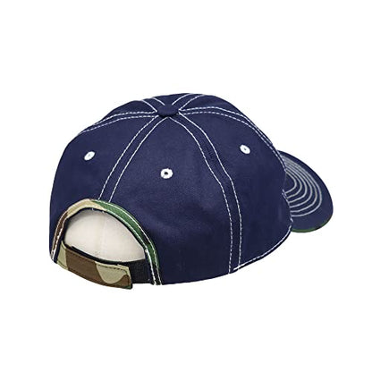 WITHMOONS Cotton Fishing Hat Fish Bone Embroidery Trucker Dad Baseball Cap YZ10119 - color: Navy