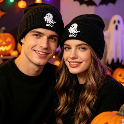 American Flag Beanie, USA Embroidered Winter Hat for Women Men - color: Halloween-2