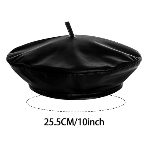 choyaxo Women PU Leather French Beret - color: Black