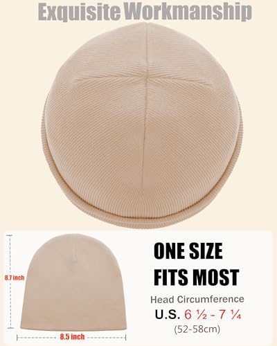 100% Cotton Beanie Hat Cuffless Beanies Warm Knit Winter Skull Cap - color: 1pcs-pink