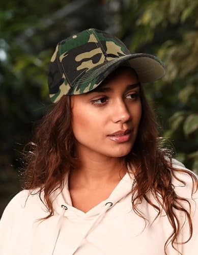 Edoneery Baseball Cap for Men and Women, Low Profile Washed Cotton Dad Hat - color: Camo