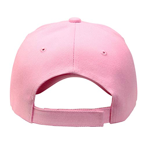 Falari Wholesale Bulk Lot 12-Pack Baseball Cap Adjustable Size Plain Blank Solid Color - color: Pink