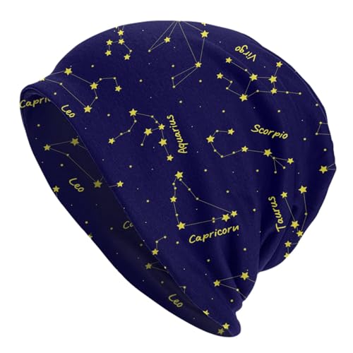 Beanie Hat for Men Women Slouchy Beanie Skull Sleep Cap Soft Lightweight Chemo Hat Stretch Cancer Headwear - color: Constellation