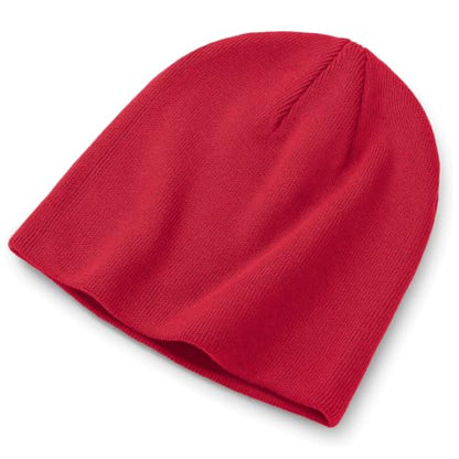 ROYBENS 100% Cotton Cuffless Beanie for Men Women Knit Fisherman Skull Cap - color: Red