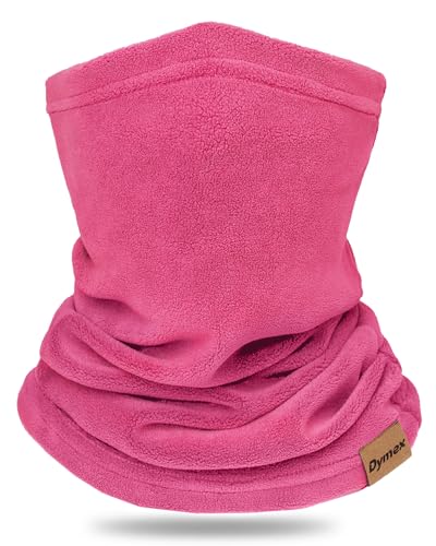 Dymex Kids Neck Warmer Gaiter Winter Fleece Face Neck Cover Balaclava Cold Weather Windproof Face Mask for Boys Girls - color: Rose Pink