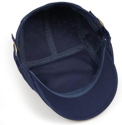 Initlove Mens Newsboy Cap Cotton Ivy Hat Beret Hats for Driving - color: B Navy