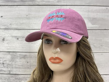 America State City Flag Hats - color: Chicago Illinois Skyline Flag (Washed Pink)