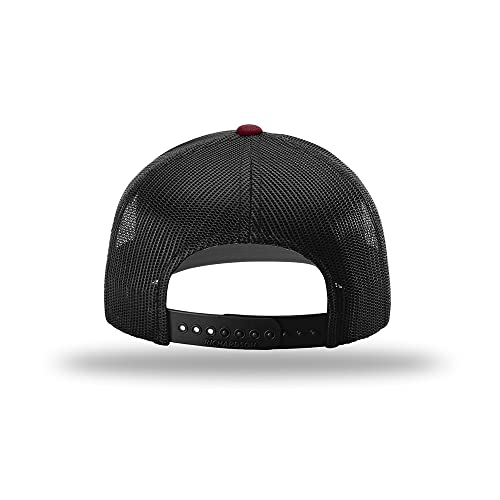 Richardson 112 Classic Six-Panel Adjustable Snapback Trucker Cap - color: Cardinal/Black