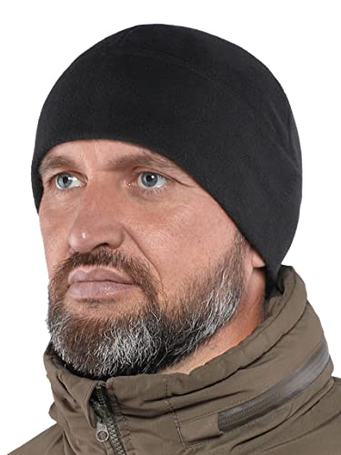 2SBR 2SABERS Warm Lightweight 170 Fleece Watch Cap - Men Women - Outdoor Skull Beanie Hat - color: Black, size: X-Large