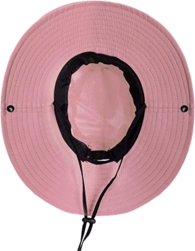 ZOORON Women's Ponytail Safari Sun Hat,Wide Brim UV Protection Bucket Hat - color: 2-black+purebeige