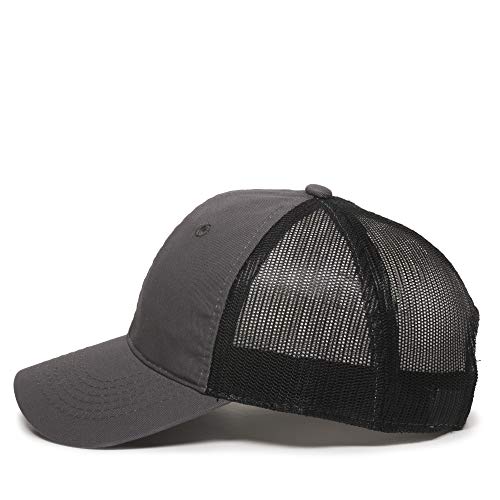 Outdoor Cap Garment Washed Meshback Cap - color: Charcoal/Black