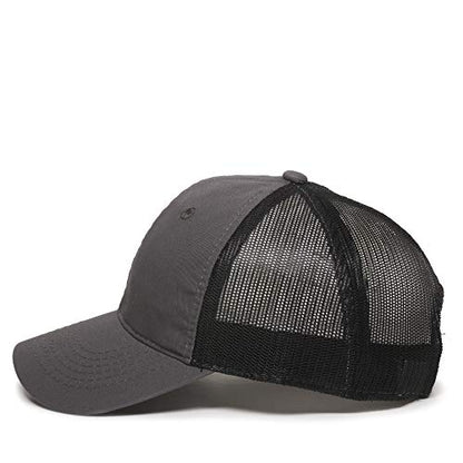 Outdoor Cap Garment Washed Meshback Cap - color: Charcoal/Black