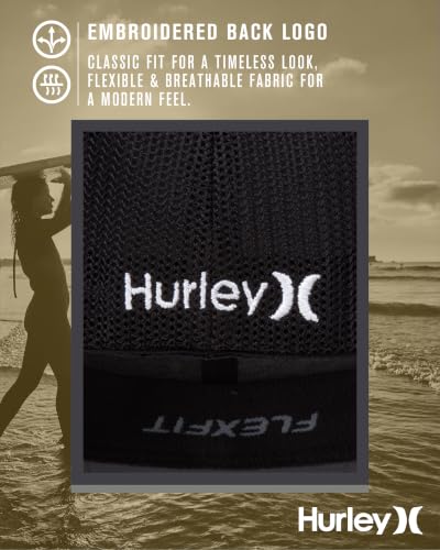 Hurley Mens Mini Icon Mesh Panel Fitted Trucker Baseball Cap - color: Anthracite, size: Large-X-Large