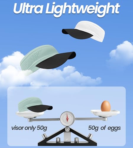 Foldable Running Sun Visor Hat,Stretch Headband Breathable Sports Visor - color: Blue