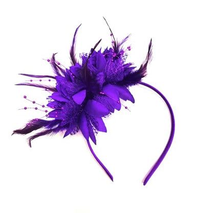 Fascinators Hat Tea Party Hat for Women 1920s Halloween Party - color: Purple