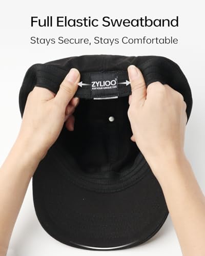 Zylioo XXL Fitted Hats for Men Big Heads, Closed Back Baseball Cap Cotton - color: Gray, size: Medium