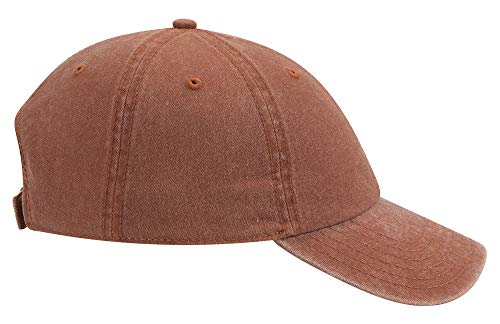 OTTO Garment Washed Pigment Dyed Cotton Twill 6 Panel Low Profile Dad Hat - color: Tx. Orange